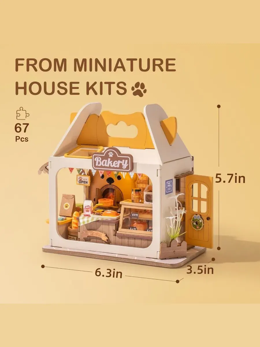 Конструктор DIY Book Nook с миниатюрным домиком, с выдвижным ящиком Robotime — изображение 2 из 6, прозрачный