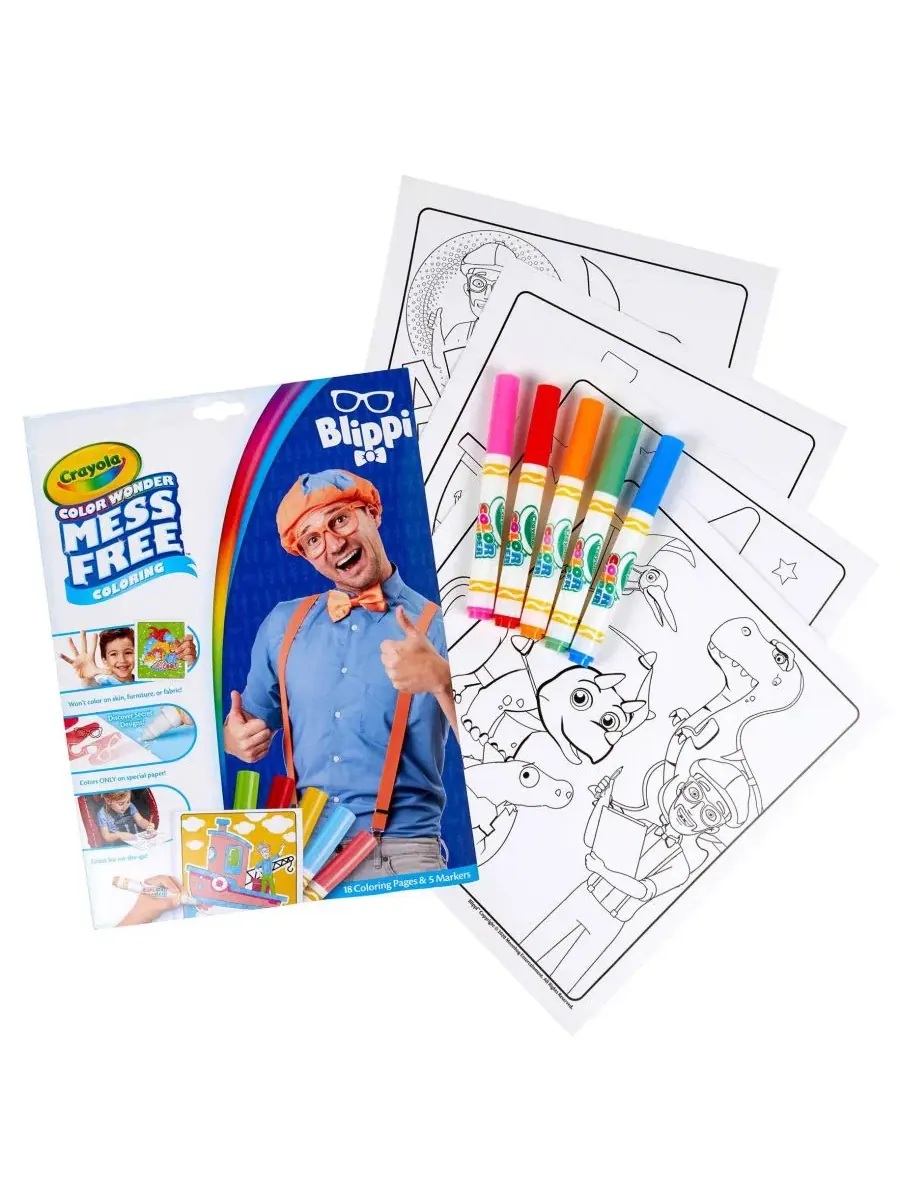 Набор для раскрашивания Color Wonder Blippi, 2 комплекта Crayola — изображение 4 из 5, мульти