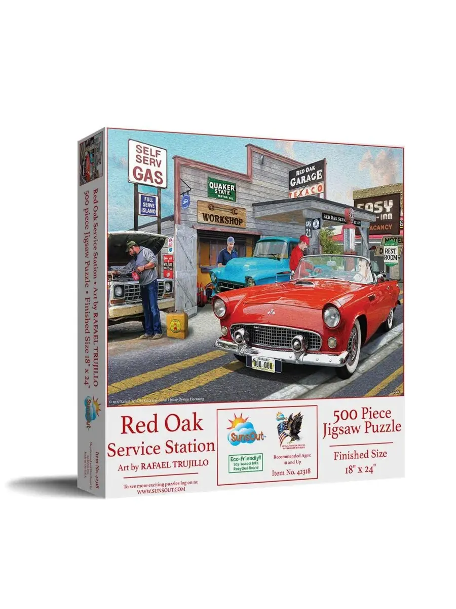 Пазл «Автозаправочная станция Red Oak» (500 деталей) для взрослых Sunsout