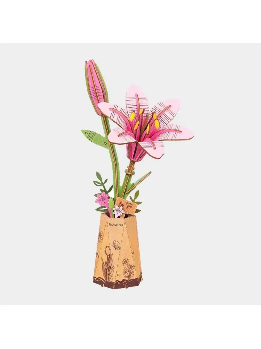 3D-пазл из дерева Pink Lily, 73 детали Flash Popup — мульти