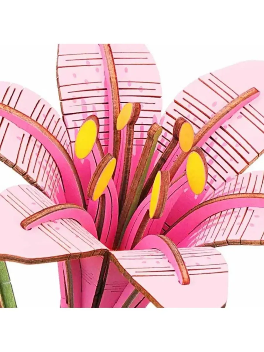 3D-пазл из дерева Pink Lily, 73 детали Flash Popup — изображение 2 из 4, нет цвета