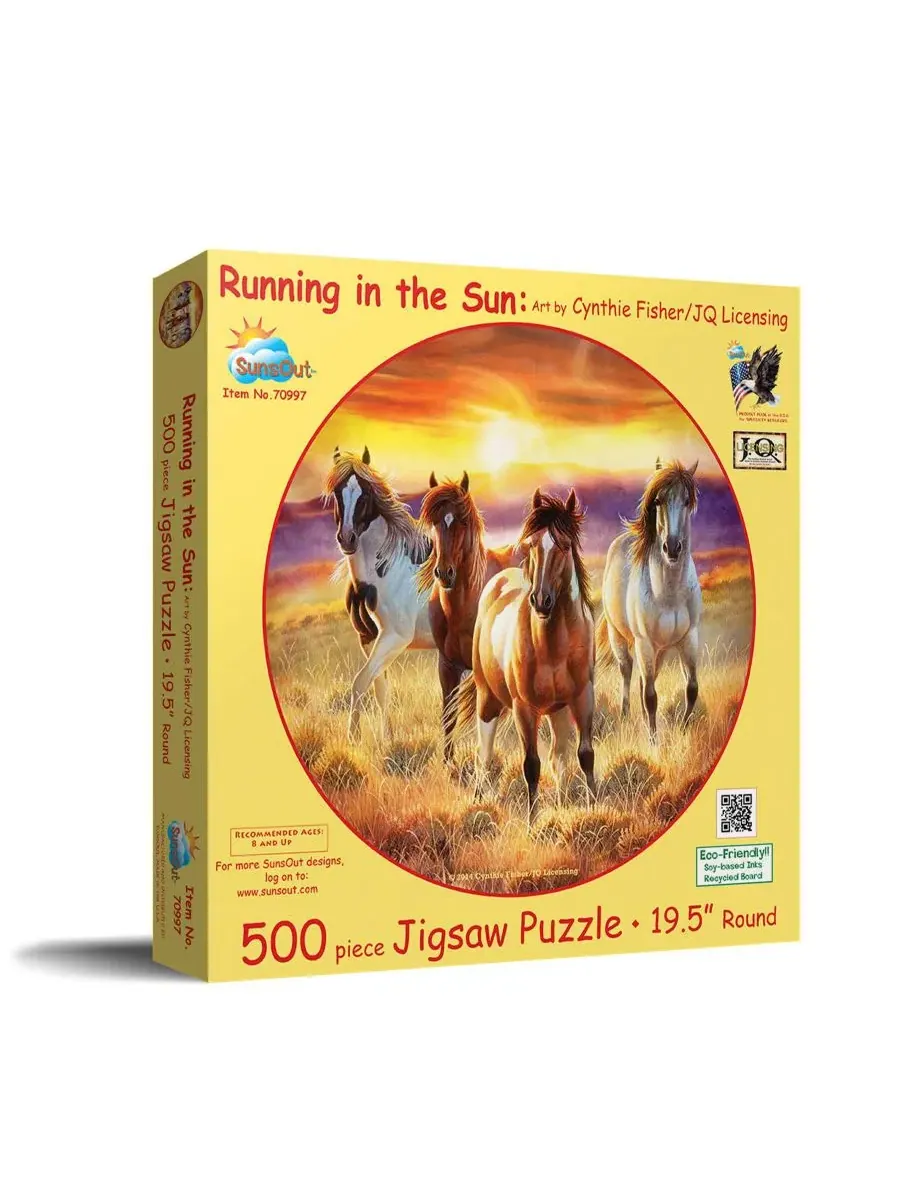 Пазл «Бег под солнцем» из 500 деталей, круглый, для взрослых Sunsout