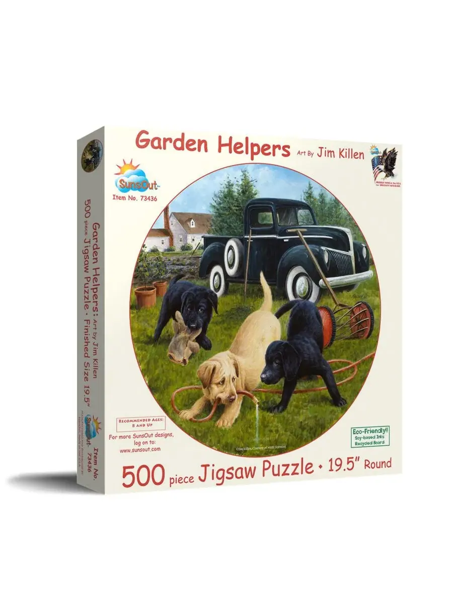 Пазл 500 деталей круглый Garden Helpers SunsOut