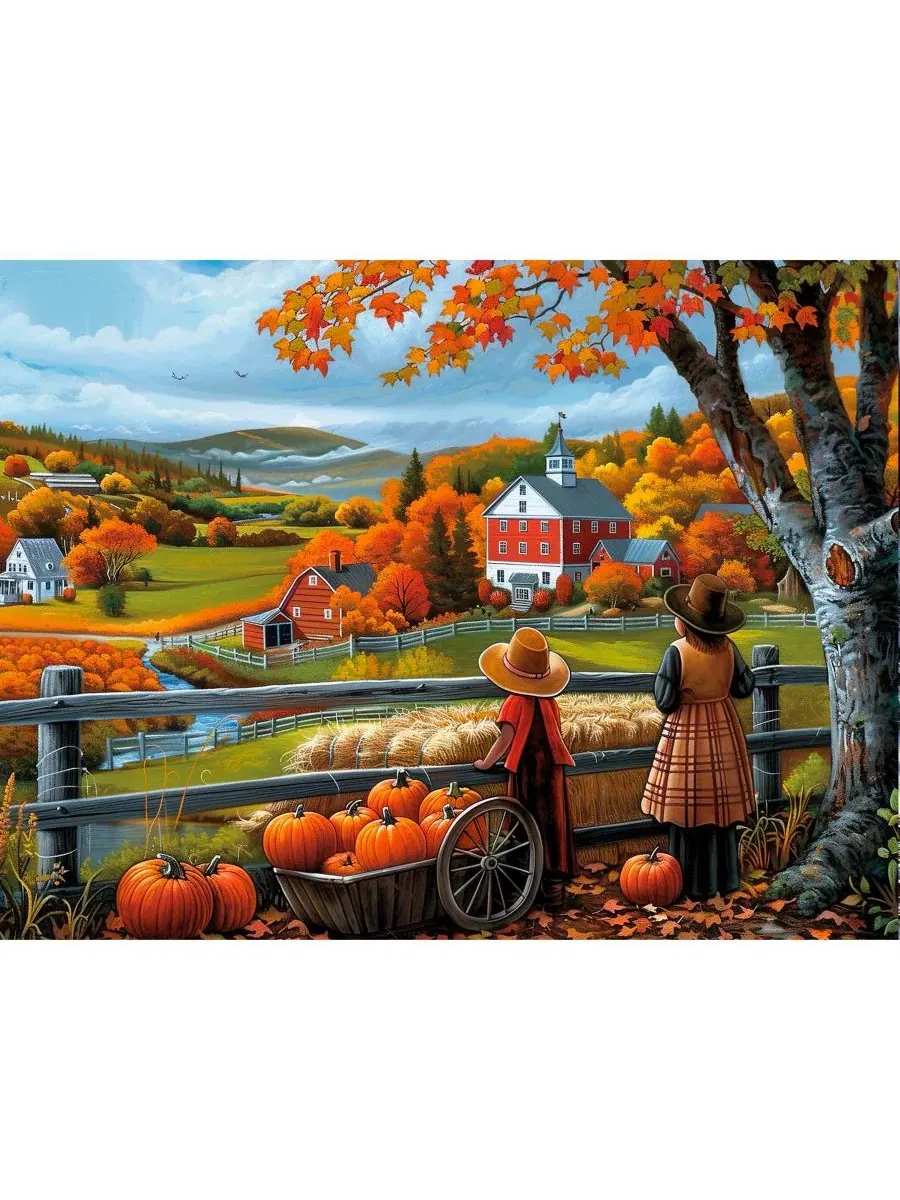 Пазл 500 деталей с изображением Pumpkin Farm View SunsOut, 45,7 x 61 см — изображение 4 из 5, нет цвета