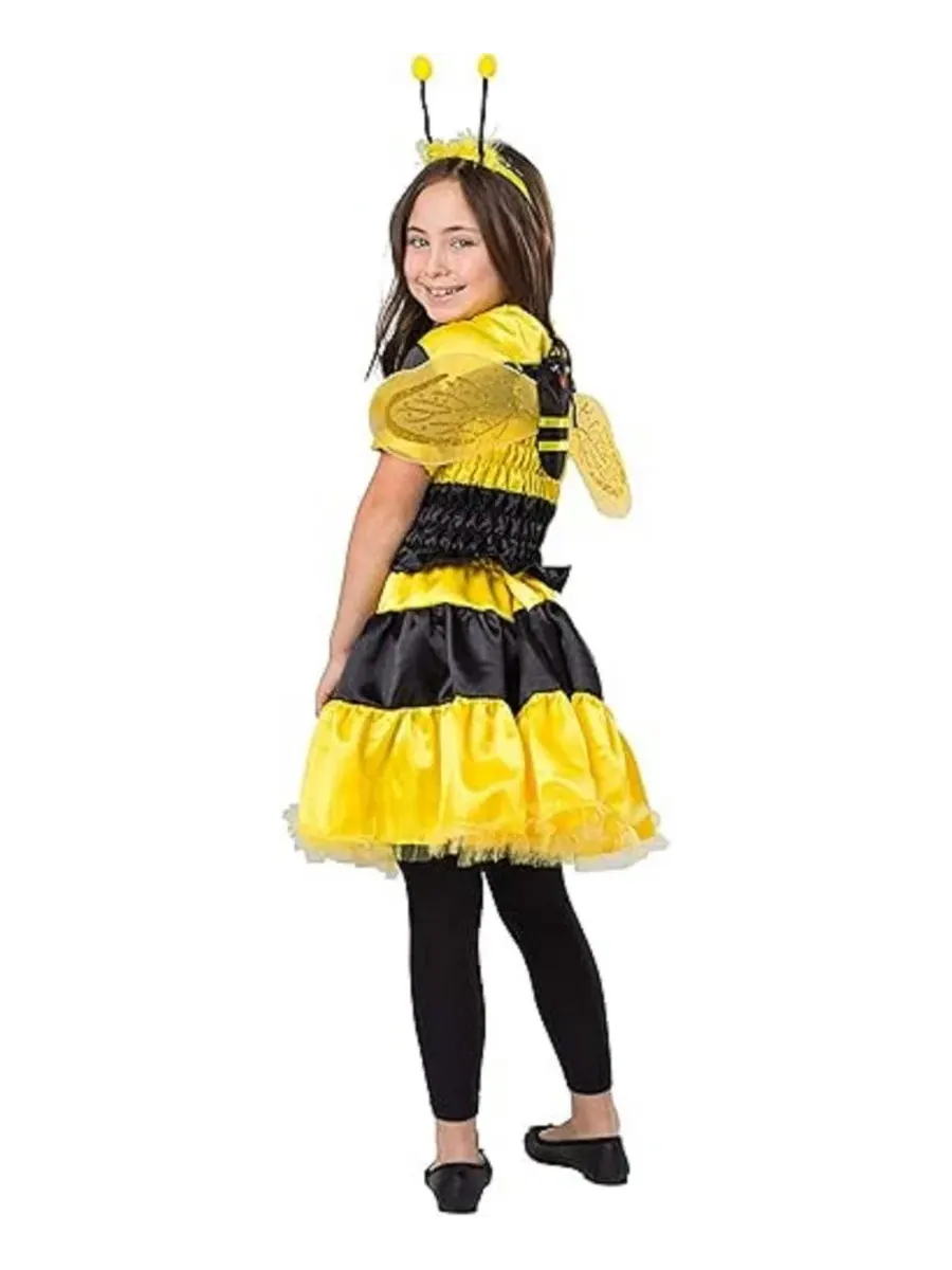 Костюм пчелки с юбкой и крыльями Bumblebee Costume Set Dress Up America — изображение 3 из 4, желтый/черный