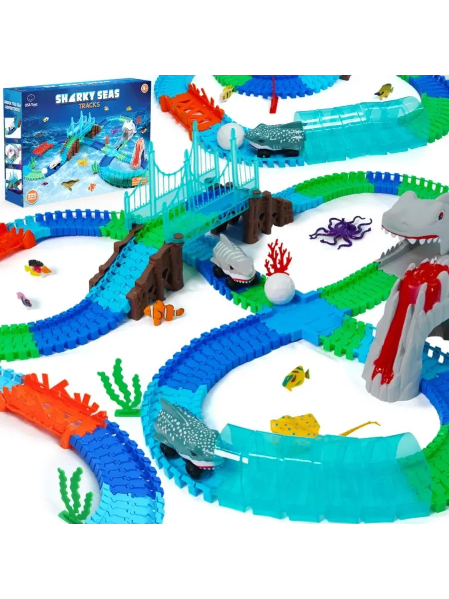 Игровой набор Shark Car Seas Tracks, 225 деталей Usa Toyz — мульти