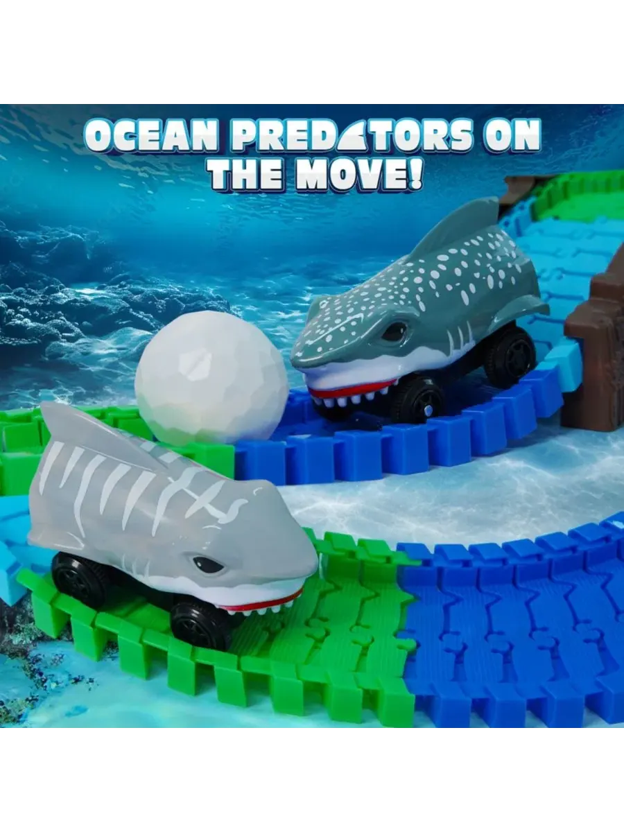 Игровой набор Shark Car Seas Tracks, 225 деталей Usa Toyz — изображение 7 из 7, нет цвета