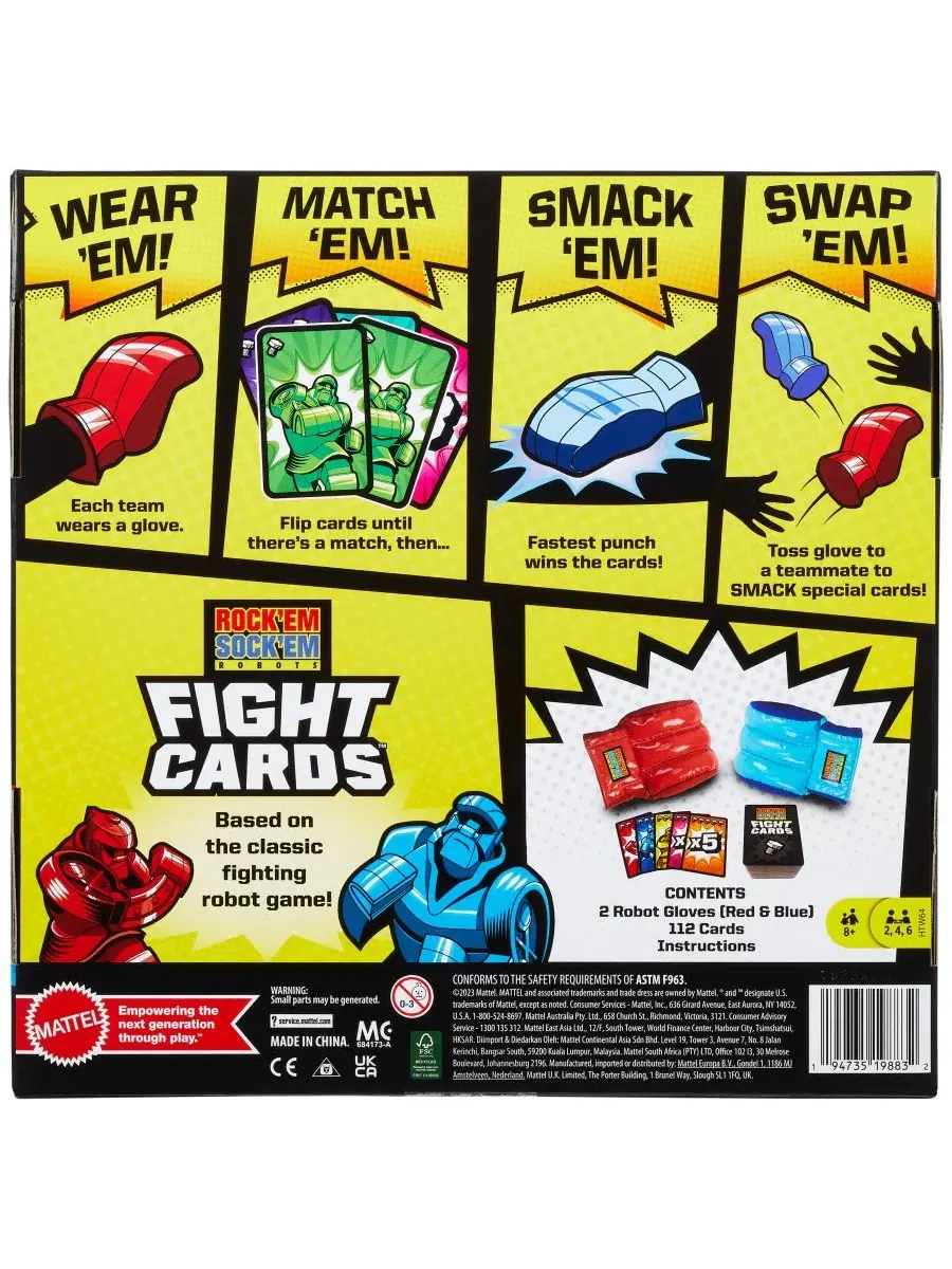 Карточная игра Rock 'Em Sock 'Em Robots Fight Cards Mattel — изображение 6 из 6, мульти