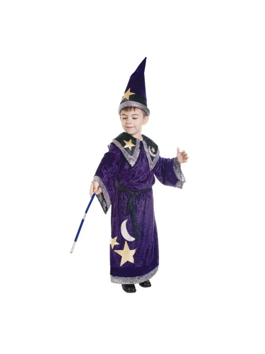 Костюм волшебника с плащом, шляпой и волшебной палочкой, Magic Wizard Costume Set Dress Up America