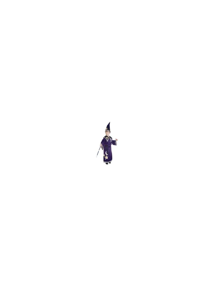 Костюм волшебника с плащом, шляпой и волшебной палочкой, Magic Wizard Costume Set Dress Up America — изображение 2 из 2