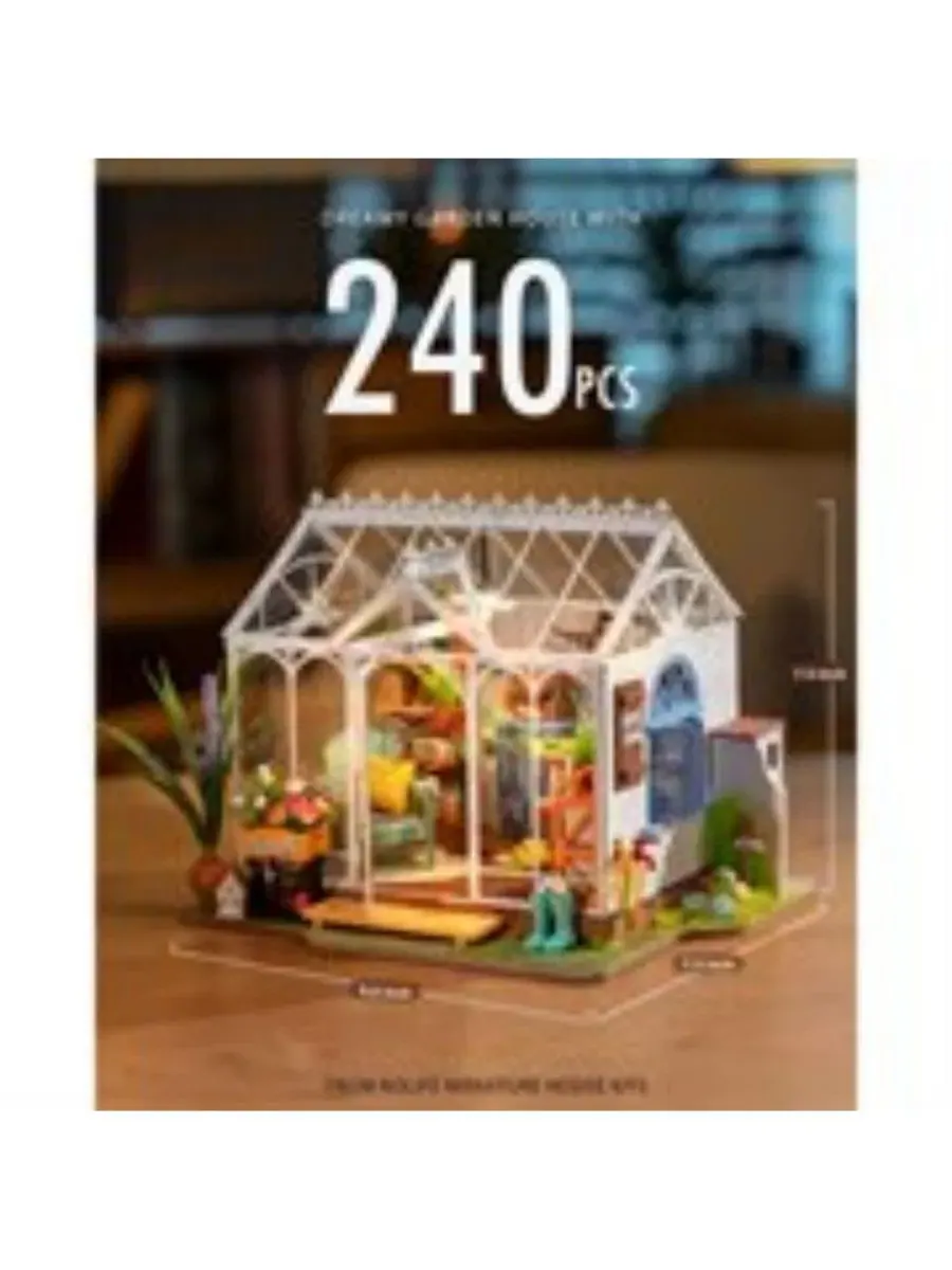 DIY-конструктор миниатюрного домика Dreamy Garden House Robotime — изображение 4 из 5, нет цвета