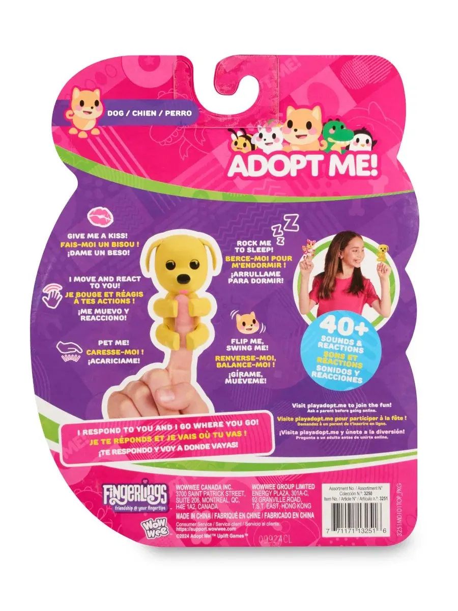 Интерактивная игрушка Adopt Me Dog Fingerlings — изображение 3 из 3, мульти