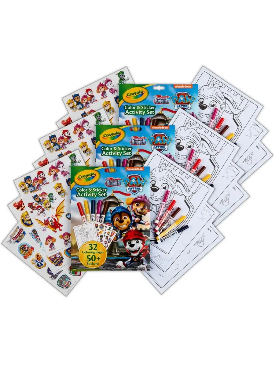 Набор для творчества с наклейками и раскрасками Paw Patrol, 3 комплекта Crayola — мульти