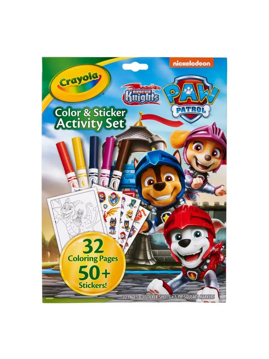 Набор для творчества с наклейками и раскрасками Paw Patrol, 3 комплекта Crayola — изображение 3 из 7, мульти