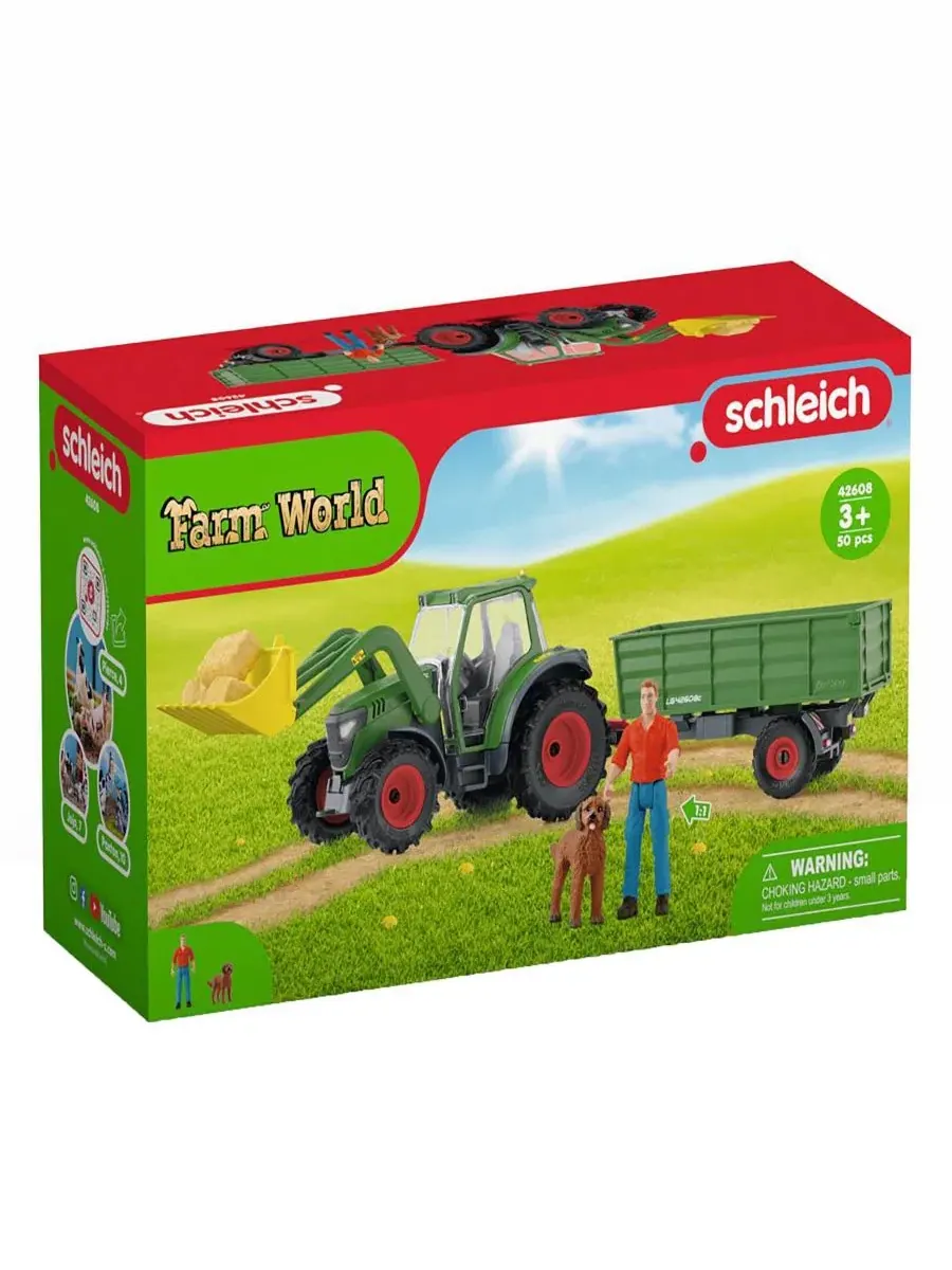 Игровой набор с трактором и прицепом Schleich