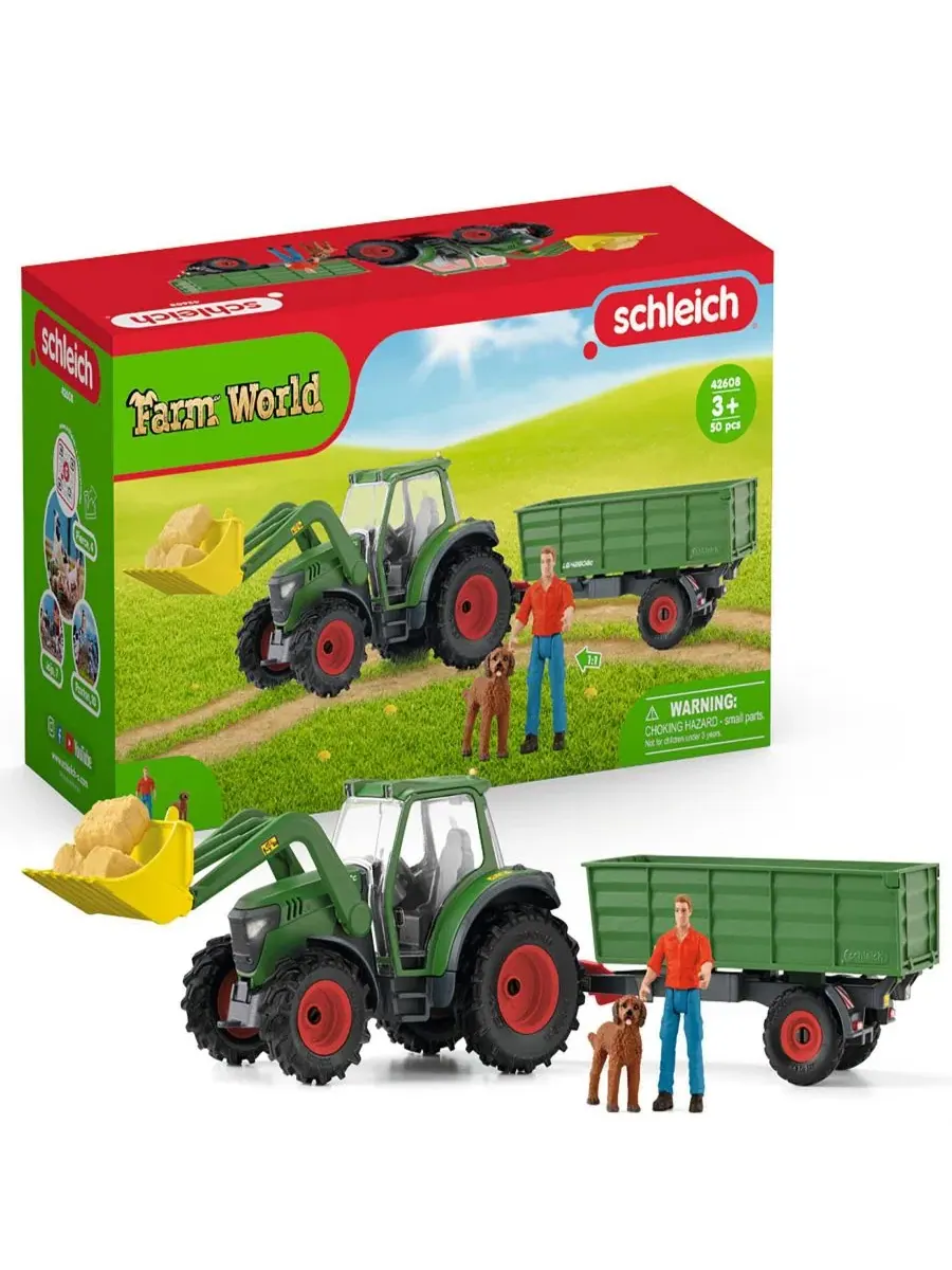 Игровой набор с трактором и прицепом Schleich — изображение 2 из 5, мульти