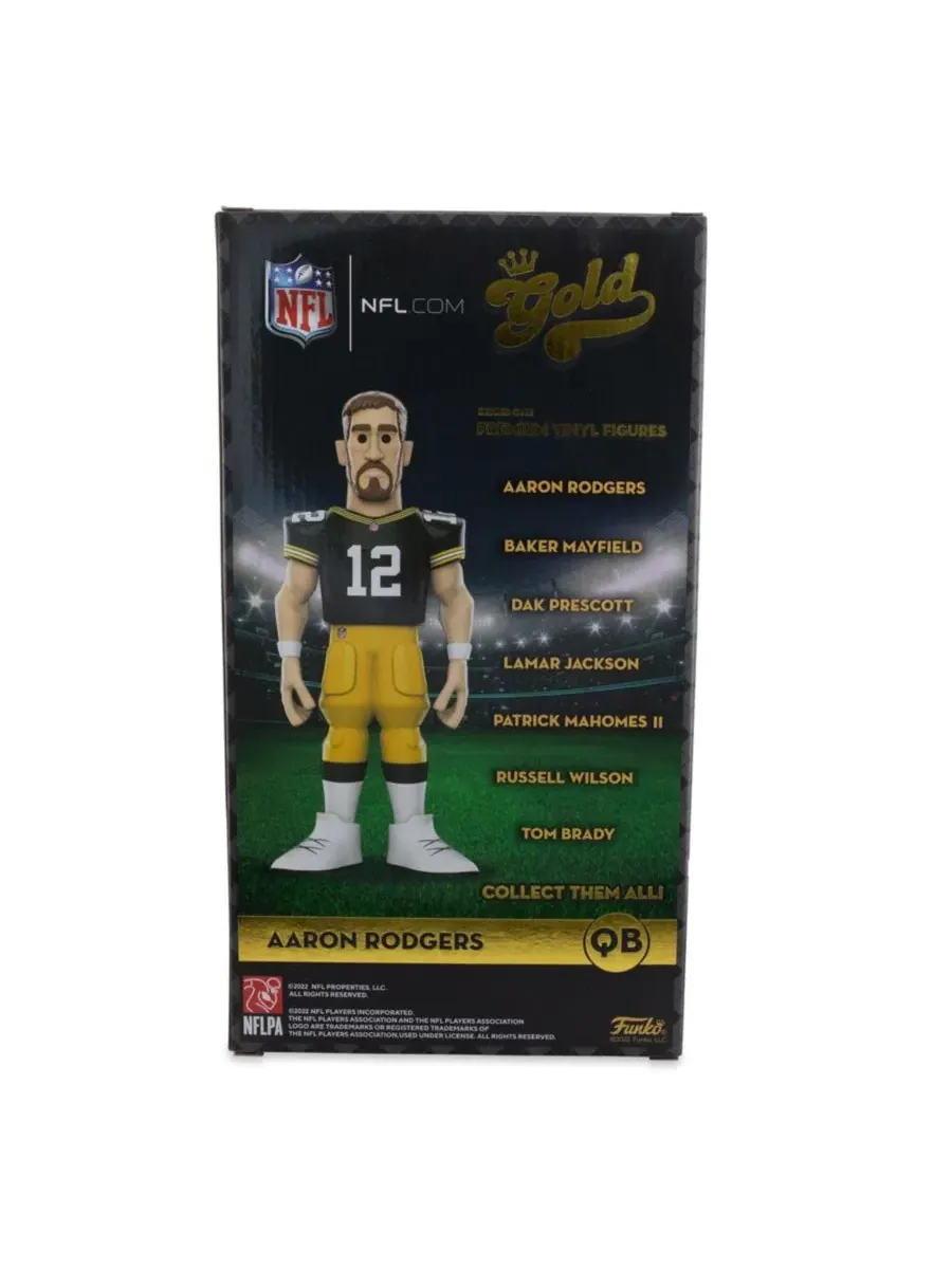 Виниловая фигурка Green Bay Packers NFL золотого цвета, 30 см, Аарон Роджерс CHASE Funko — изображение 6 из 6, нет цвета