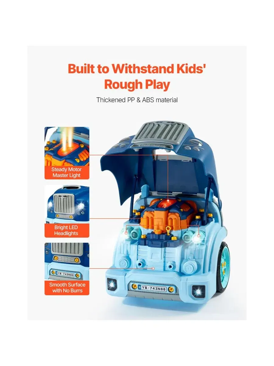Игровой набор механика Engine Repair с электродрелью, 60 деталей HONGGE — изображение 6 из 11, синий