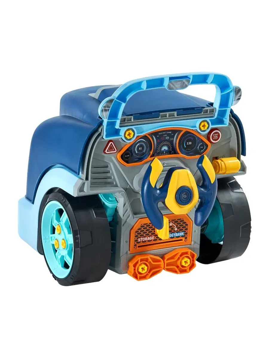 Игровой набор механика Engine Repair с электродрелью, 60 деталей HONGGE — изображение 10 из 11, синий