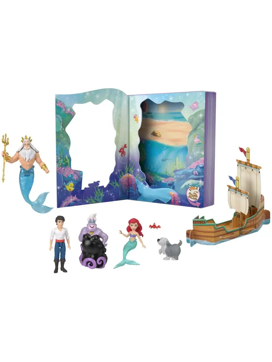 Набор фигурок Disney Princess «Ariel Mermaid Storybook Set» с 7 элементами