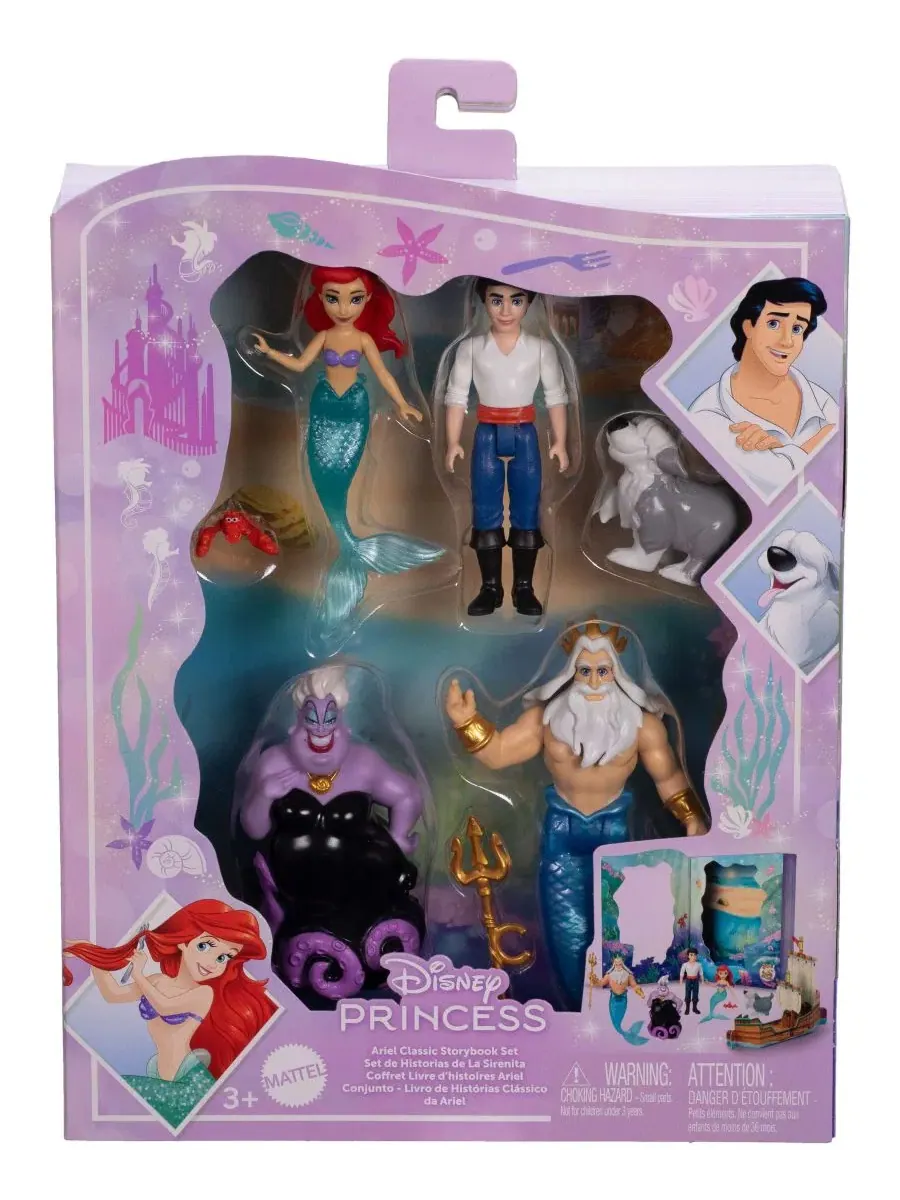 Набор фигурок Disney Princess «Ariel Mermaid Storybook Set» с 7 элементами — изображение 5 из 6, мульти