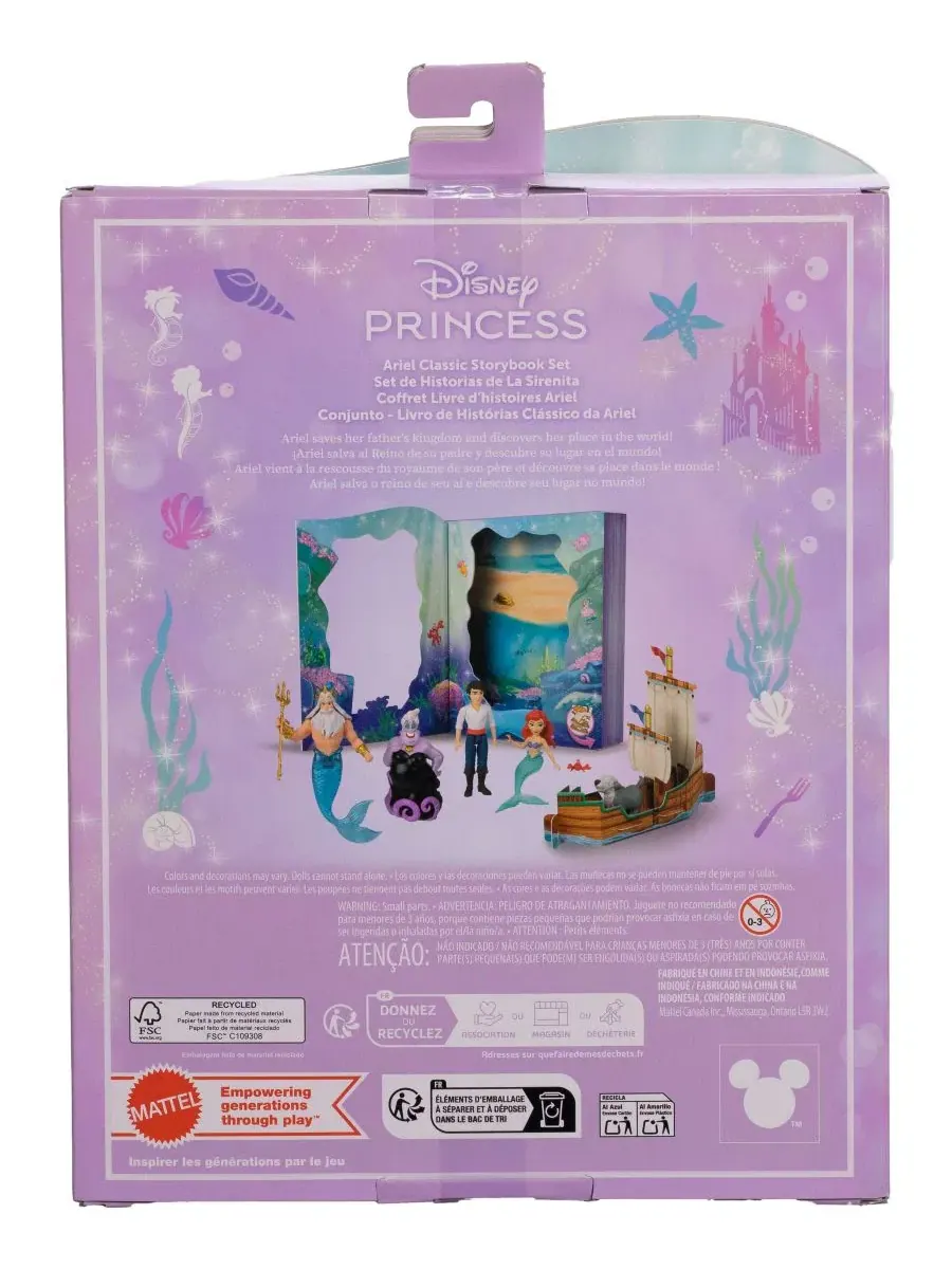 Набор фигурок Disney Princess «Ariel Mermaid Storybook Set» с 7 элементами — изображение 6 из 6, мульти