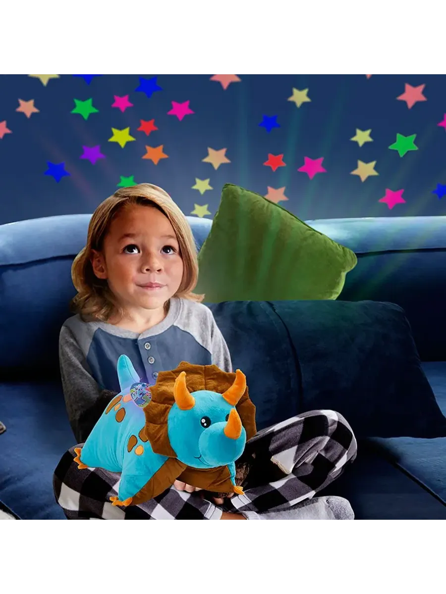 Плюшевый динозавр Sleeptime Lite Pillow Pets — изображение 5 из 9, голубой