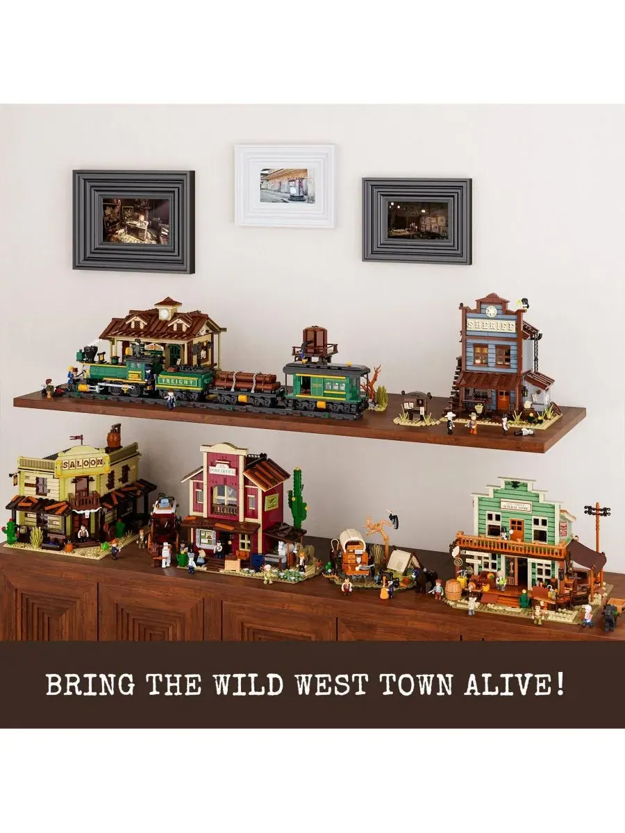 Конструктор Lumibricks 542 детали Cowboy Camp Lighting Building Bricks Set The Old West Shelter — изображение 7 из 10