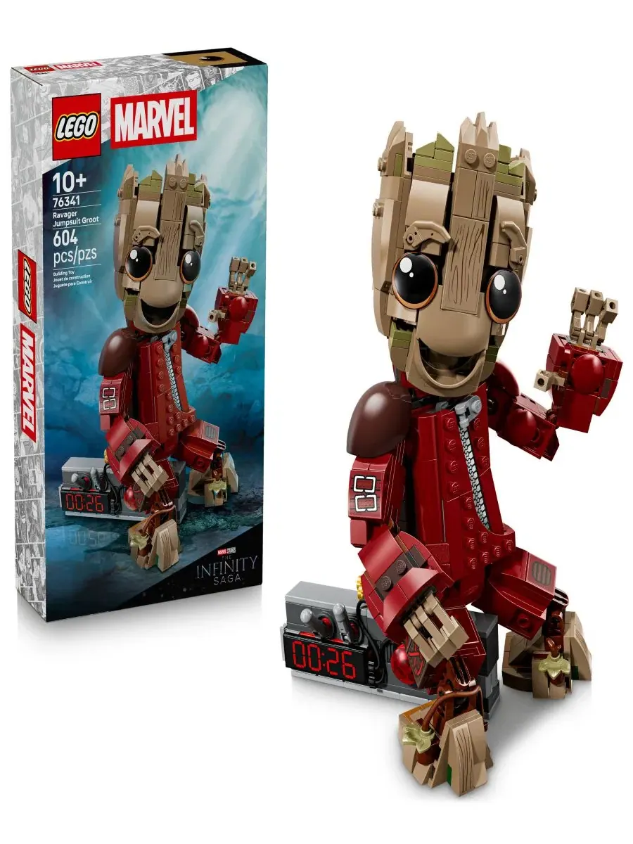 Детский конструктор Marvel Ravager Jumpsuit Groot 76341, 604 детали Lego