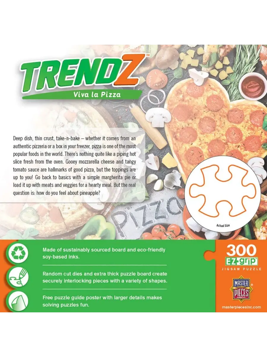 MasterPieces Trendz - Viva La Pizza, пазл из 300 деталей с удобным захватом Masterpieces Puzzles — изображение 2 из 3, мульти