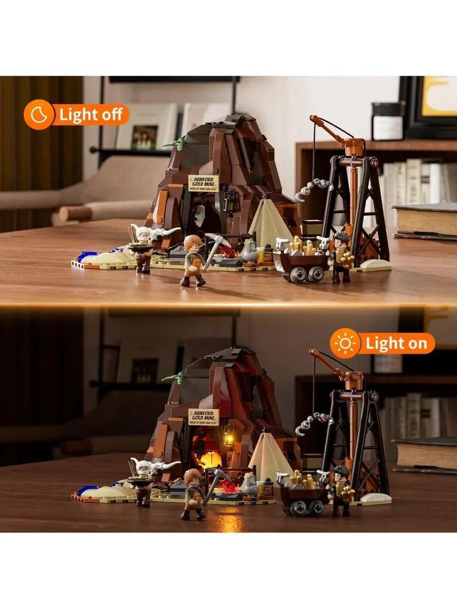 Набор конструктора с подсветкой Wild West Gold Mine Lighting Lumibricks — изображение 5 из 9, нет цвета