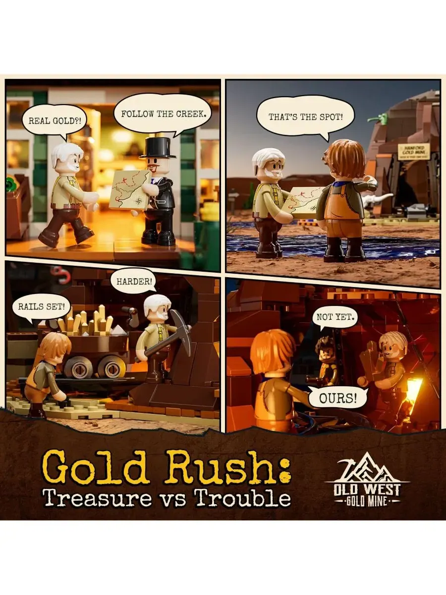 Набор конструктора с подсветкой Wild West Gold Mine Lighting Lumibricks — изображение 9 из 9, нет цвета
