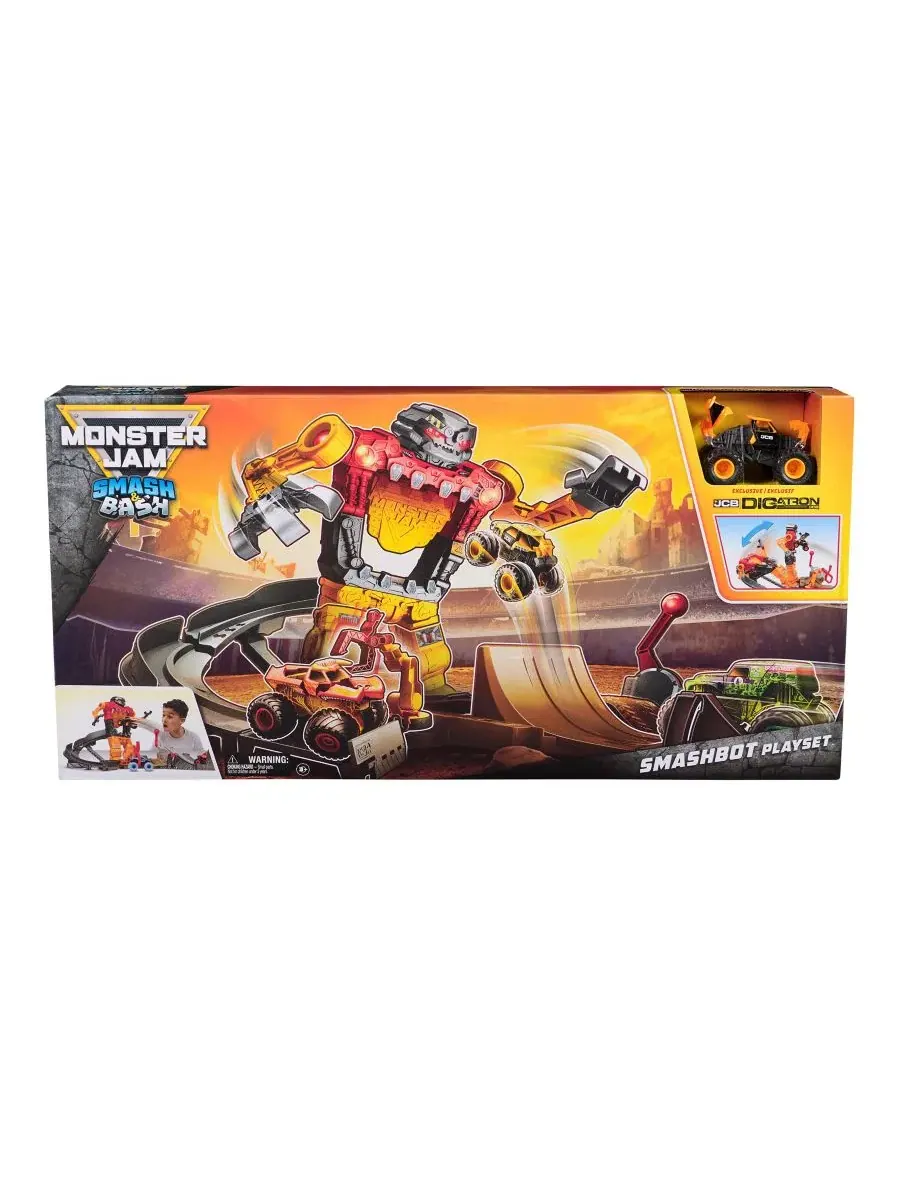 Игровой набор Monster Jam Smash Bot с монстр-траком Smash Bash, пластик Monster Jam — изображение 7 из 7, мульти