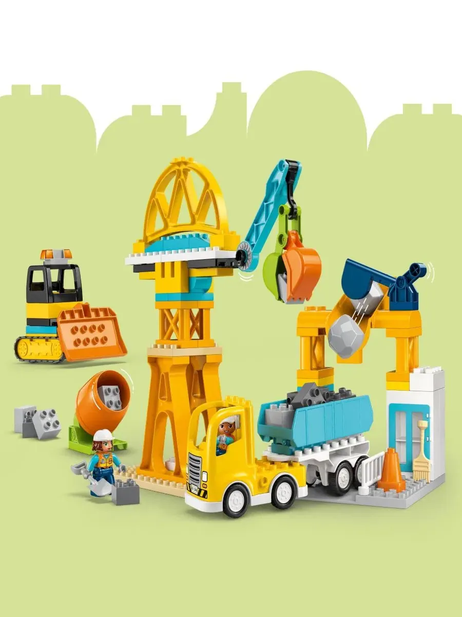 Игровой набор DUPLO Town 3 в 1: строительная площадка и транспортные средства, 84 детали Lego — изображение 4 из 6, нет цвета