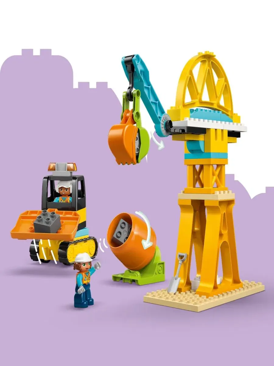Игровой набор DUPLO Town 3 в 1: строительная площадка и транспортные средства, 84 детали Lego — изображение 5 из 6, нет цвета