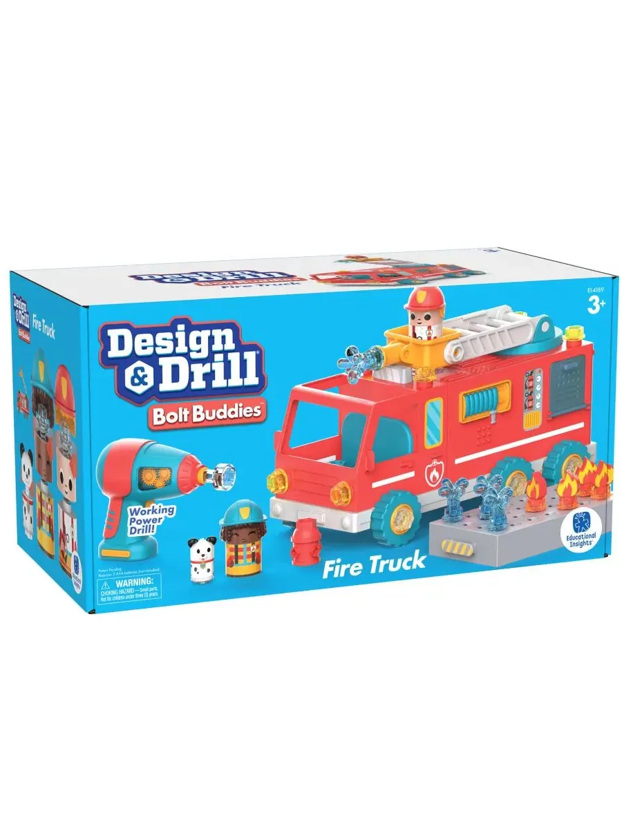 Конструктор на дрели Design Drill Bolt Buddies Fire Truck Educational Insights — изображение 2 из 4, мульти
