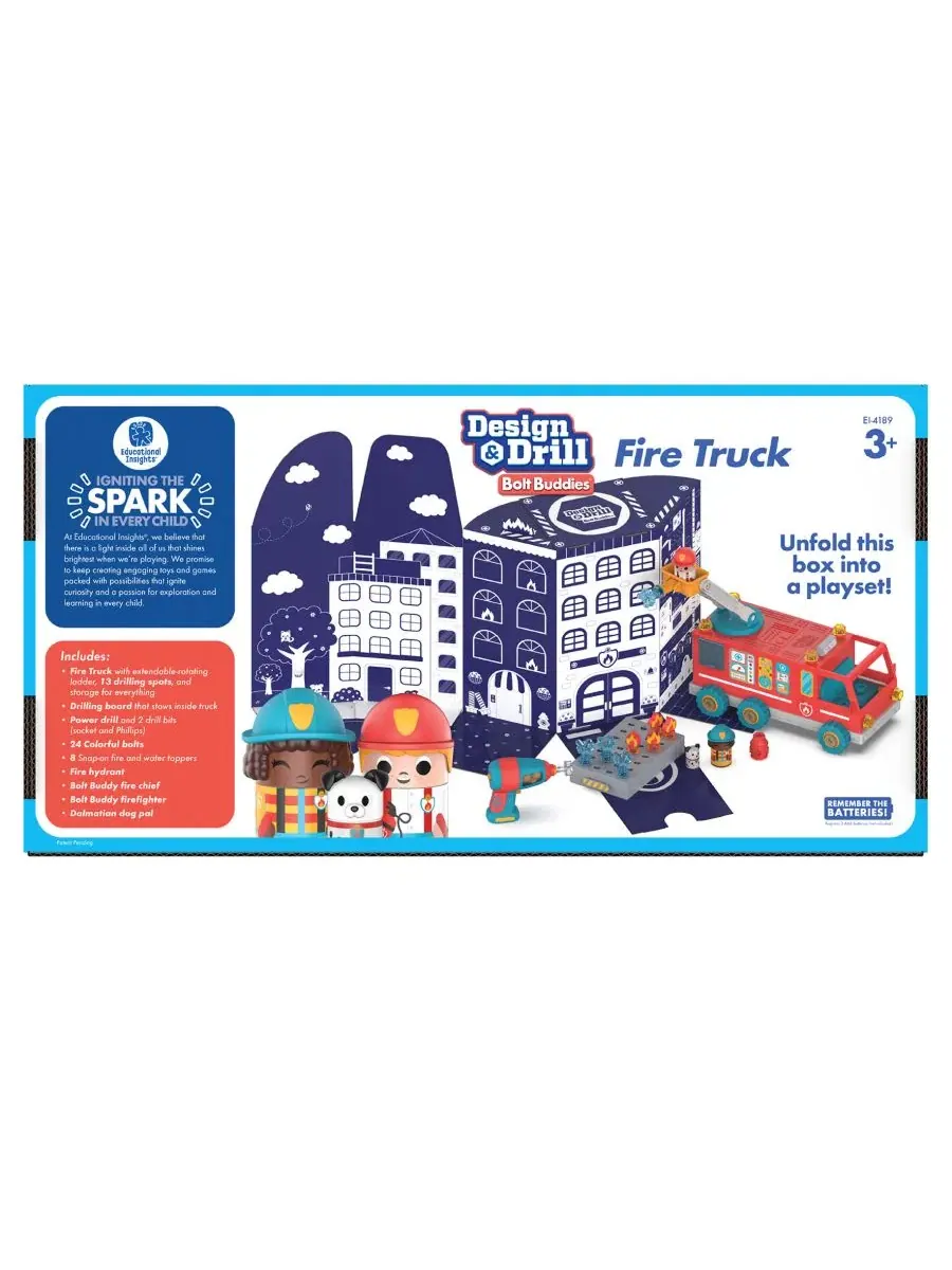 Конструктор на дрели Design Drill Bolt Buddies Fire Truck Educational Insights — изображение 4 из 4, мульти