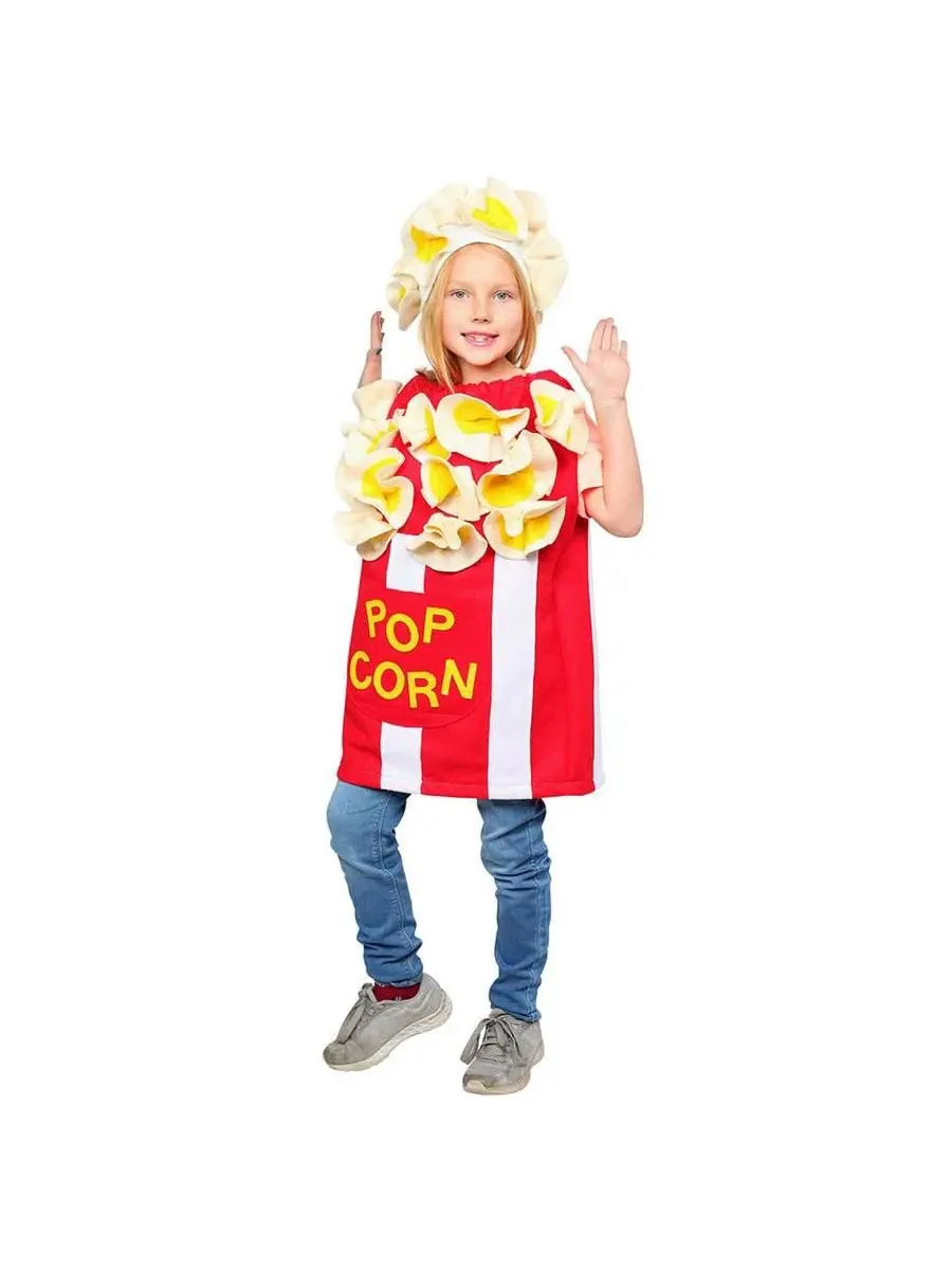 Костюм Попкорн с туникой и шапкой, Popcorn Tunic & Hat Dress Up America — изображение 4 из 4, красный