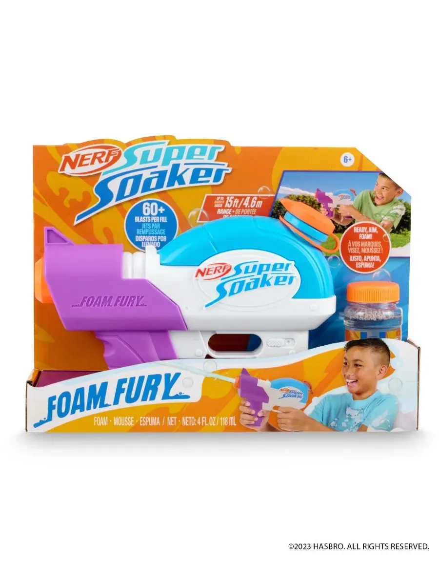 Водяной пистолет Super Soaker Foam Fury Blaster от WowWee Nerf — изображение 3 из 5, мульти