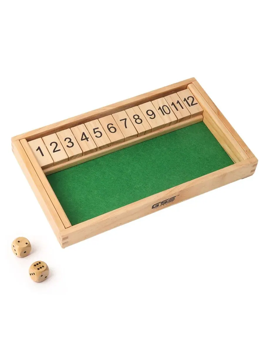 Деревянная игра Шат-те-бокс с 12 цифрами, 2 кубика