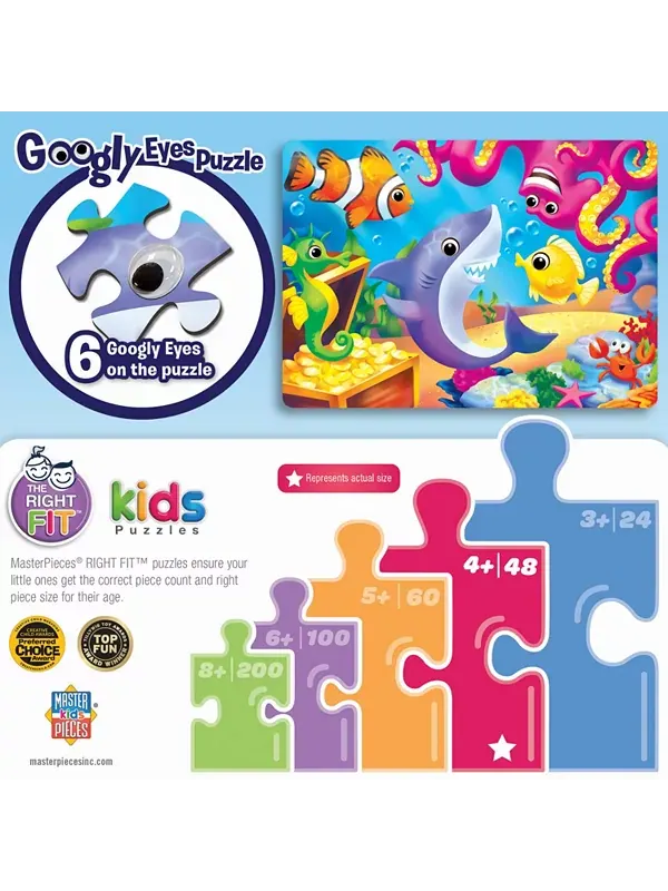 Глаза-Игрушки - пазл из 48 деталей «Маленькая акула и её друзья» Masterpieces Puzzles — изображение 3 из 3, мульти