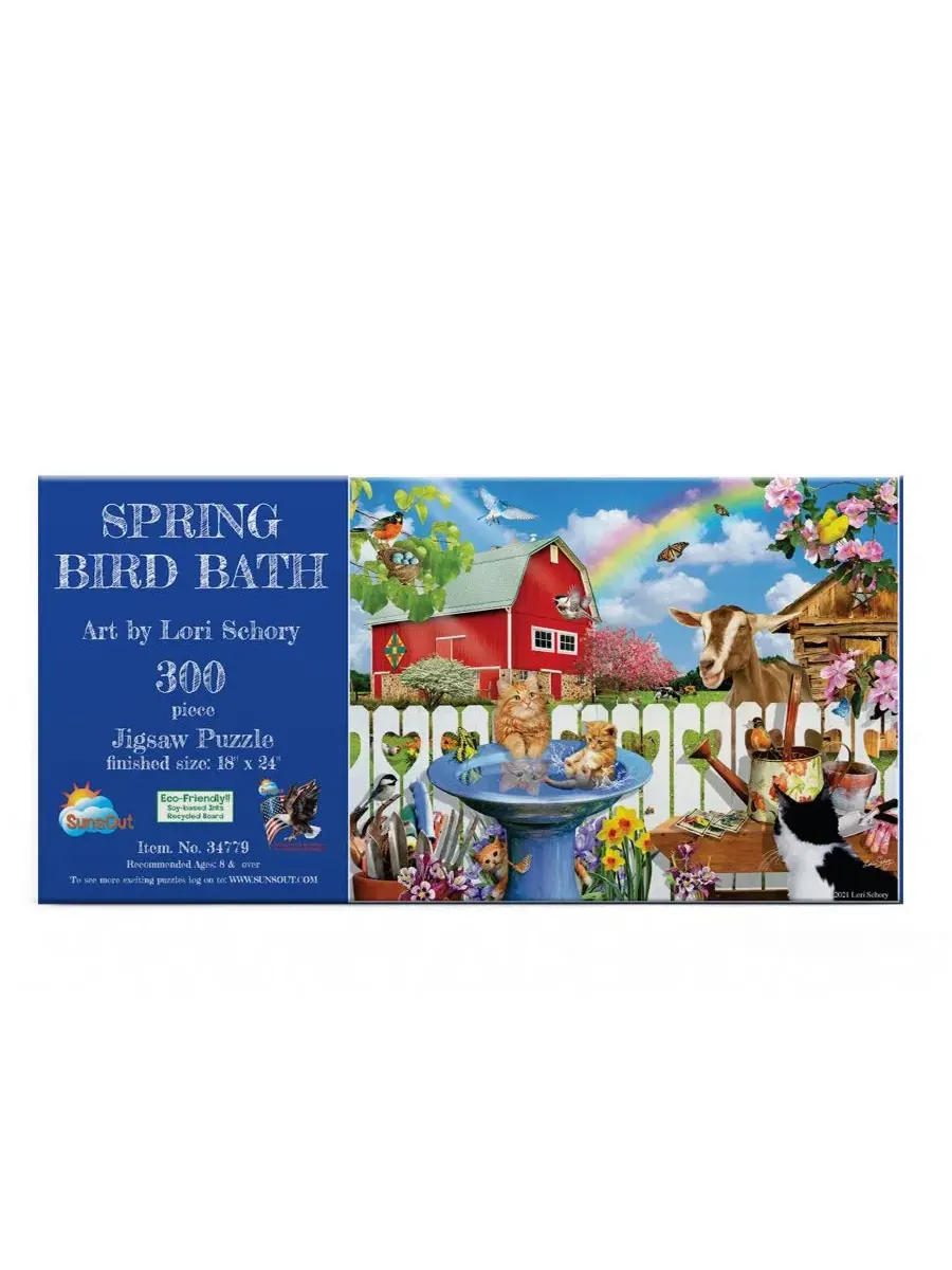 Пазл 300 деталей Spring Bird Bath SunsOut — изображение 2 из 5, нет цвета