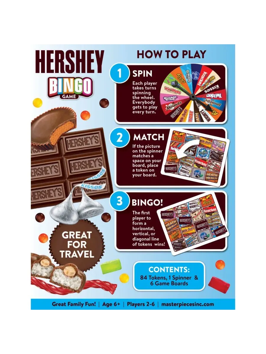 Настольная игра «Шоколадное бинго» MasterPieces Games, Hershey's — изображение 3 из 3, мульти