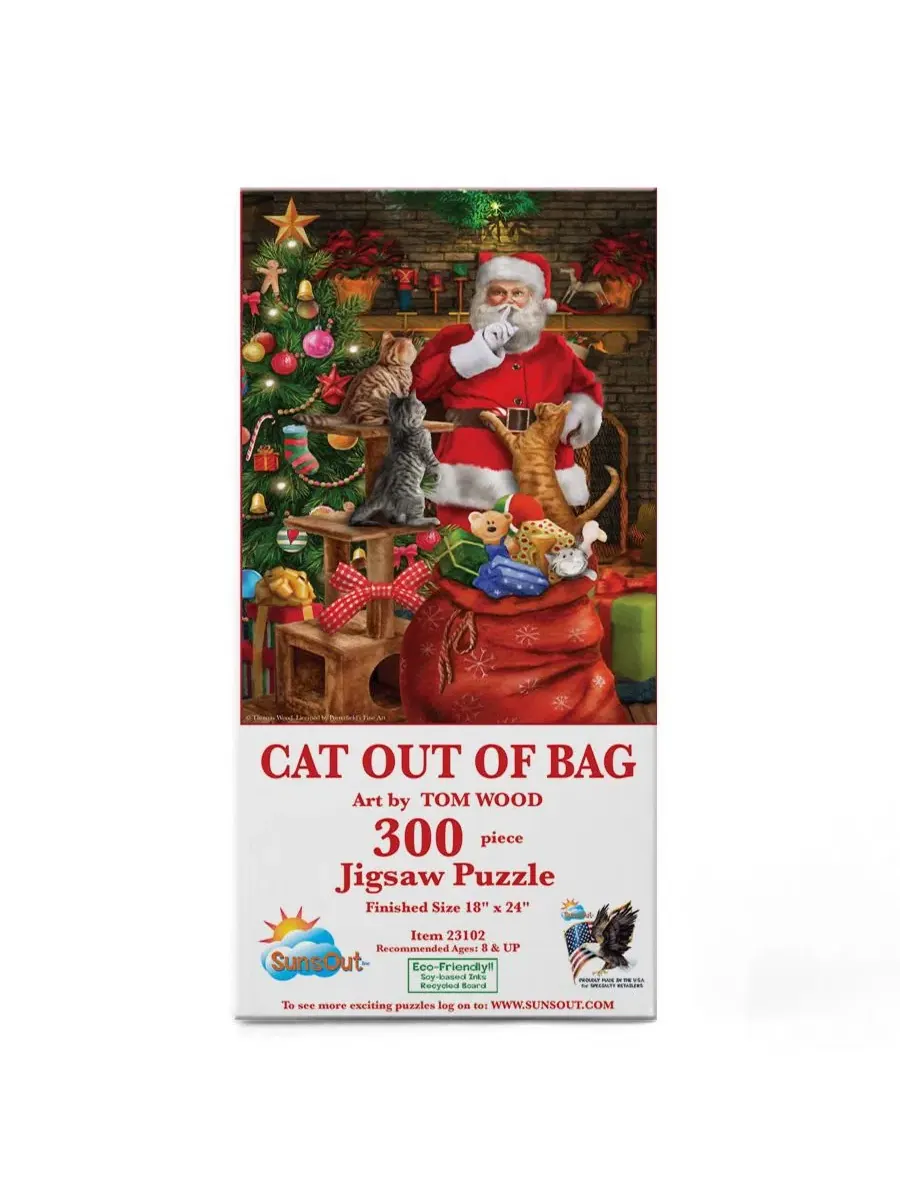 Пазл «Cat out of the Bag» (300 деталей) для взрослых, рождественский Sunsout — изображение 2 из 5, нет цвета