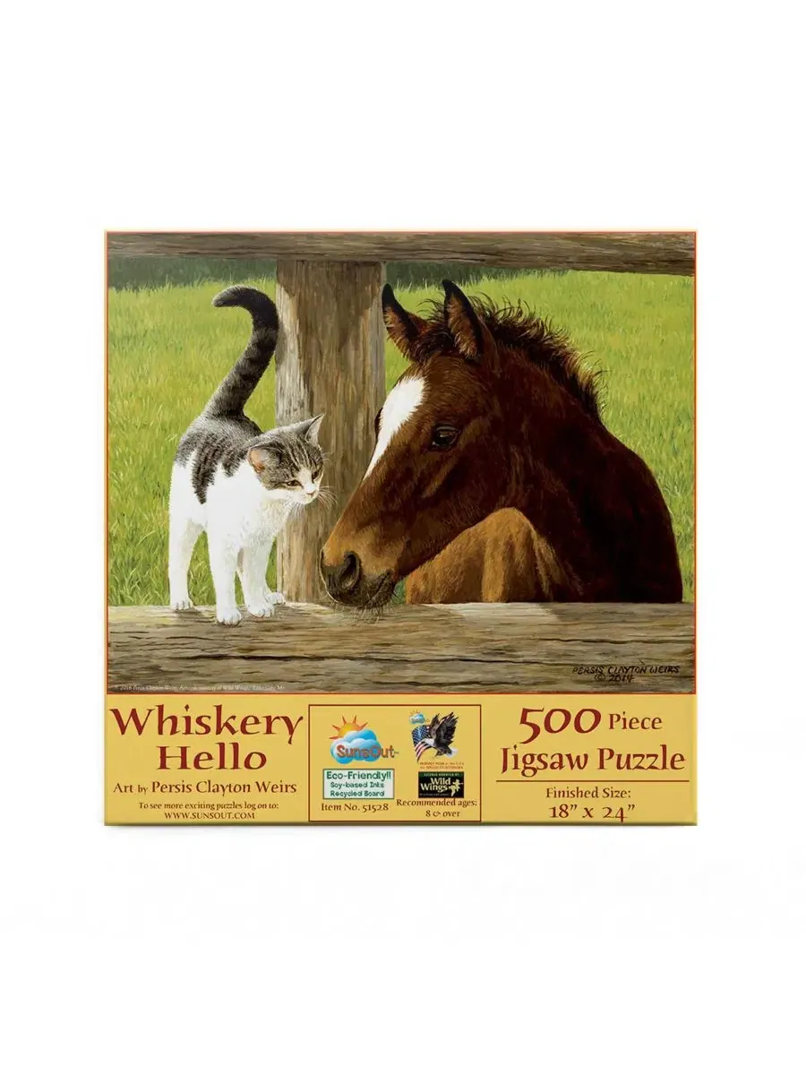 Пазл Whiskery Hello из 500 деталей для взрослых Sunsout — изображение 2 из 5, нет цвета