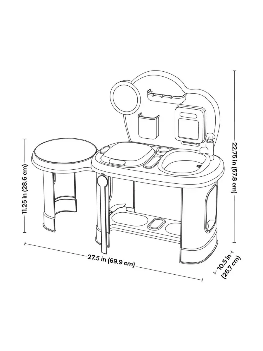 Игровой набор ветеринарной станции с аксессуарами, 70x27x58 см Sunnydaze Decor — изображение 6 из 11, синий