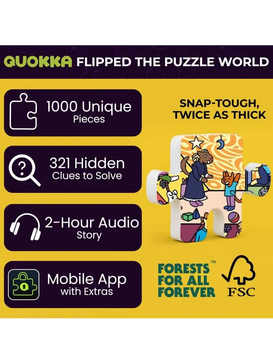Пазл 1000 элементов с принтом Wildeluxe Quokka — изображение 2 из 6