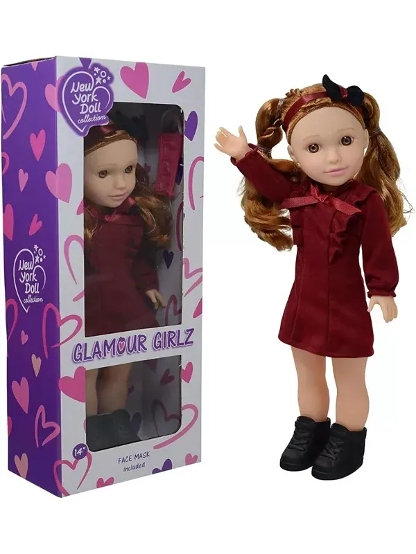Кукла Glamour Girlz 14 дюймов с возможностью менять позы The New York Doll Collection — изображение 2 из 3, красный