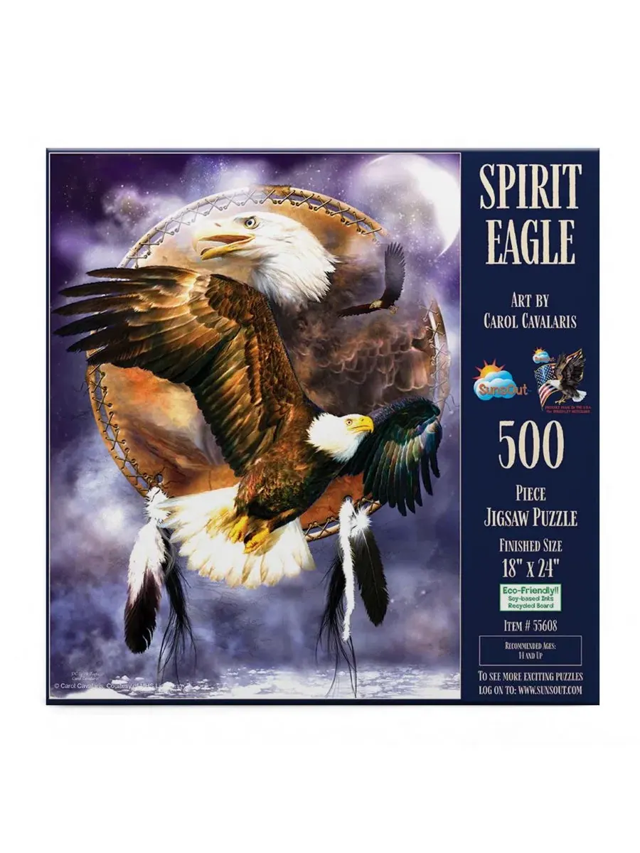Пазл Spirit Eagle из 500 деталей для взрослых Sunsout — изображение 4 из 5, нет цвета