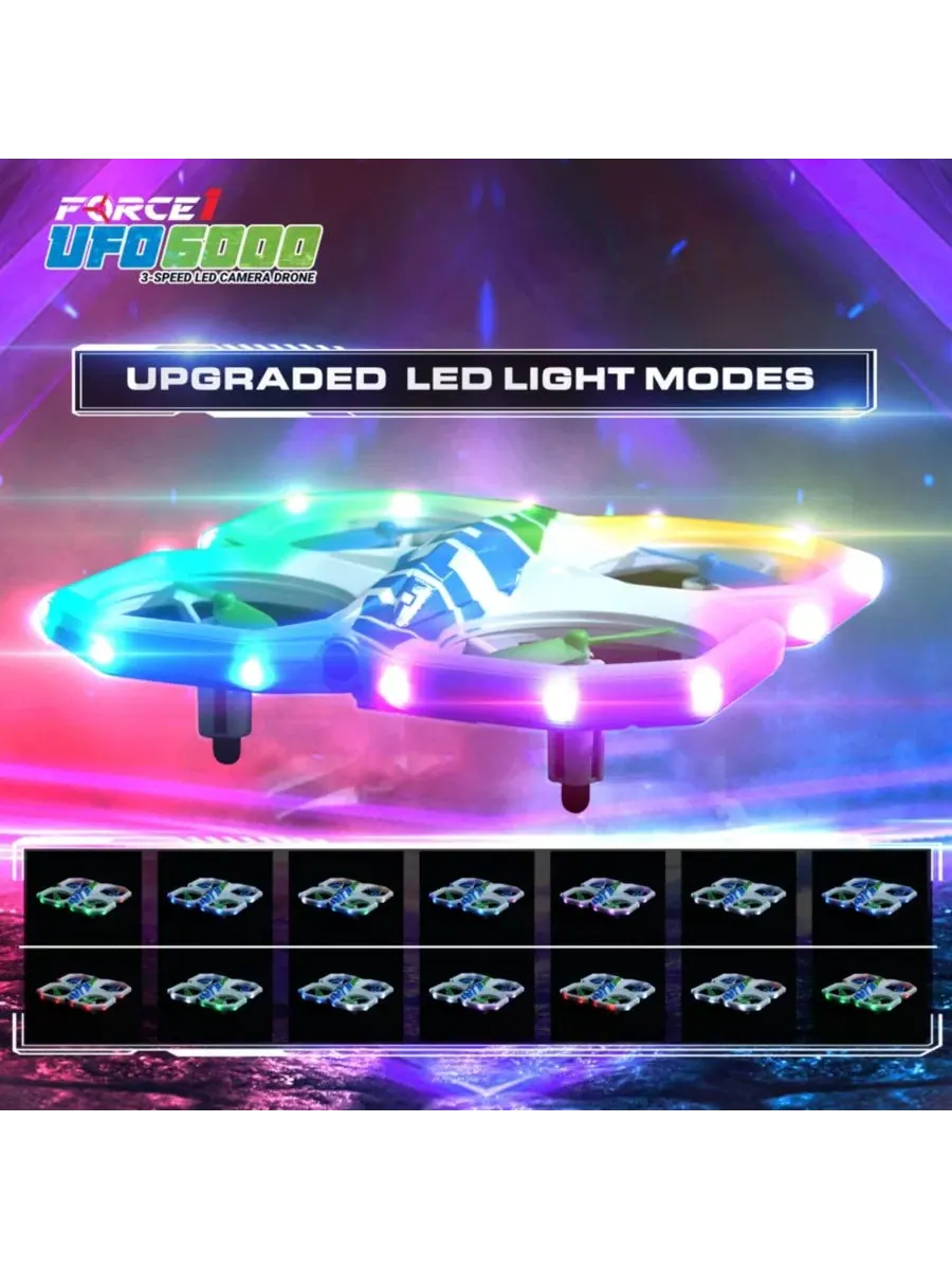 Миниатюрный трюковый радиоуправляемый дрон UFO 6000 Force1 — изображение 6 из 9, нет цвета
